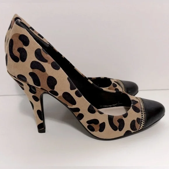 Fergalicious Leopard Print Stiletto Heels - Size 6 - Picture 6 of 11